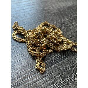 Monet Flat Miami Cuban 18" goldtone chain necklace Vintage signed